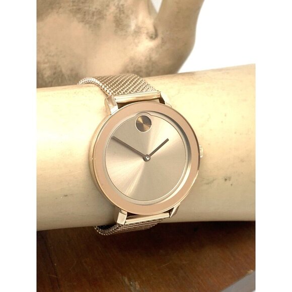 Movado Women\'s Watch 3600654 Swiss Quartz Rose Gold Mesh Stainless Steel Band main image 13